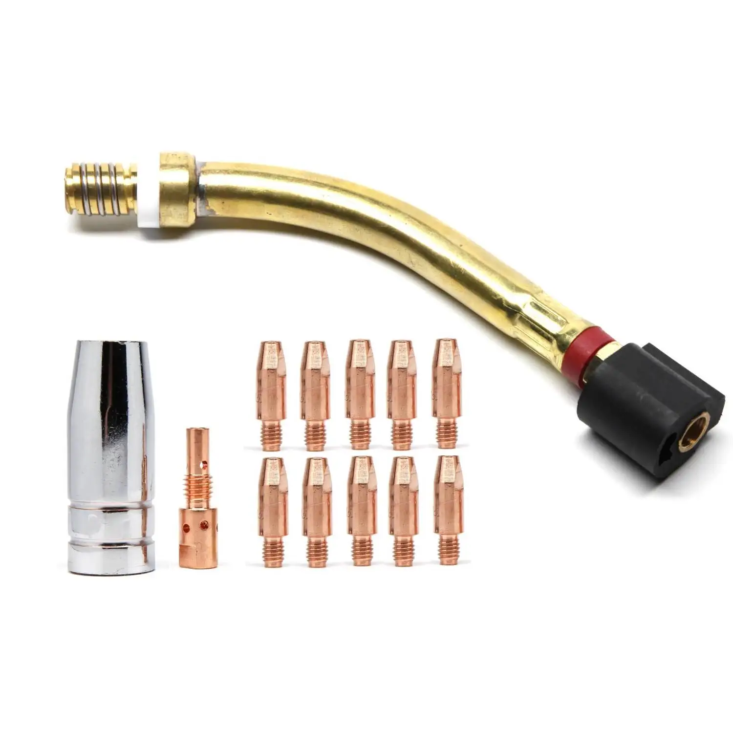 145.0076 145.0015 004.0012 Gas Nozzle Shroud Contact Tip Adaptor Goose Neck TB25 25AK MB25 TB MB 25 250A MIG Welding Torch