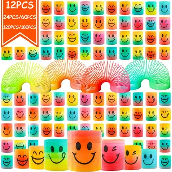 12/180Pcs Mini Rainbow Magic Springs Circle Party Favor Birthdy Gift Fidgot Goodie Bag…