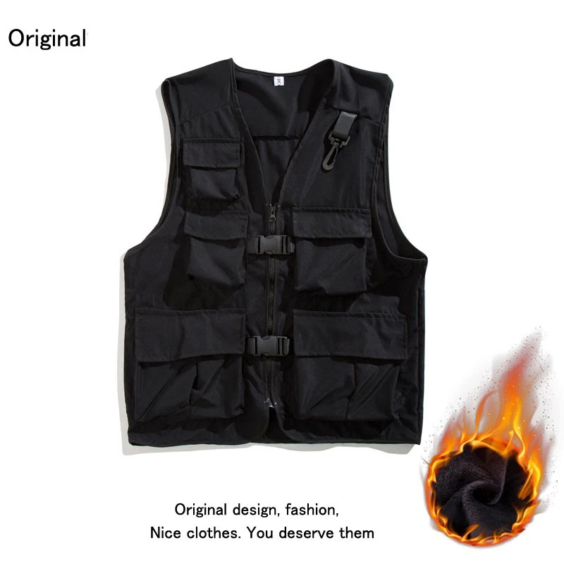 2024 New arrive Men's Casual Multi Pocket Sleeveless Vest Hiking Waterproof Jacket Outdoor Camping Fishing Vest image 2