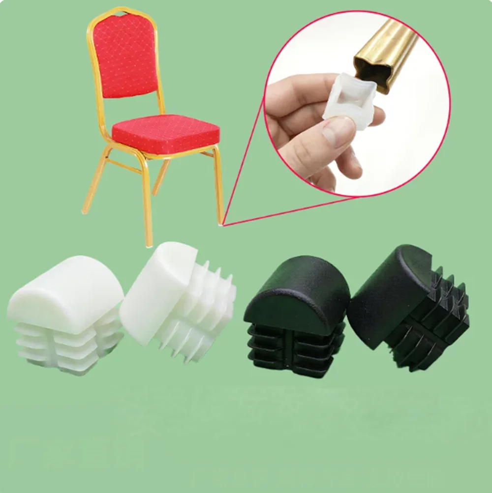4Pcs Plastic Tube Insert End Cap Plug Hemisphere Arched Pipe Stopper Insert-in Type for Furniture Leg Fitness Rack Guardrail