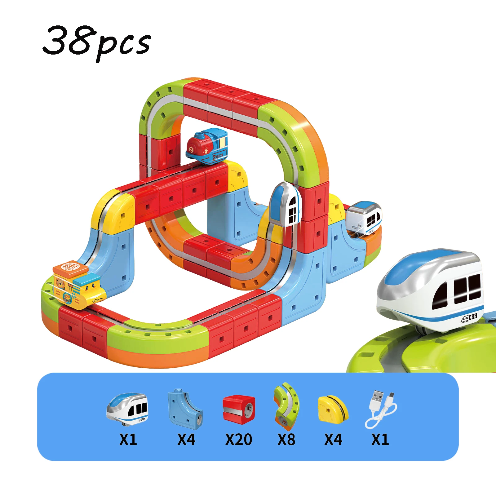 Zestawy klocków edukacyjnych DIY z plastikowej toru kolejowego, szybka kolej, zabawki do budowania, samochody, prezenty dla dzieci, magiczny elektroniczny pociąg, klocki kolejowe.
