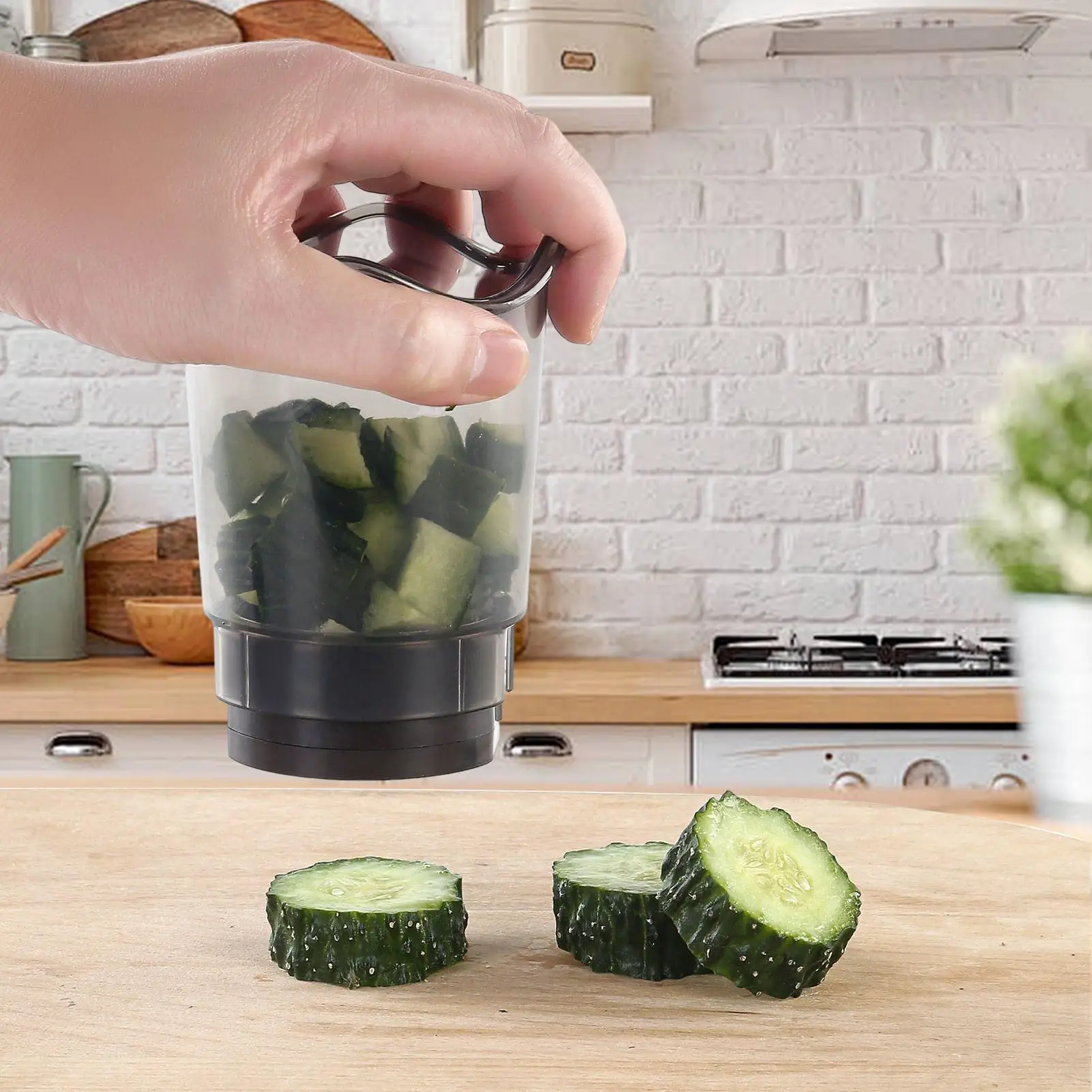 Fruit Cutter Slicer Cup Strawberries Cutter Cup Detachable Grape Slicing Tool Kitchen Gadget For Eggs Carrots Cucumber Kiwi - view 2