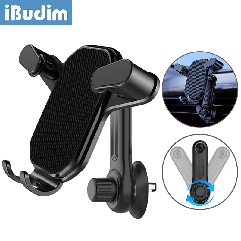 iBudim Gravity Car Phone Holder 360 Degree Rotatable Car Air Vent Clip Gravity Cell Phone Mount Stand Universal GPS Supports