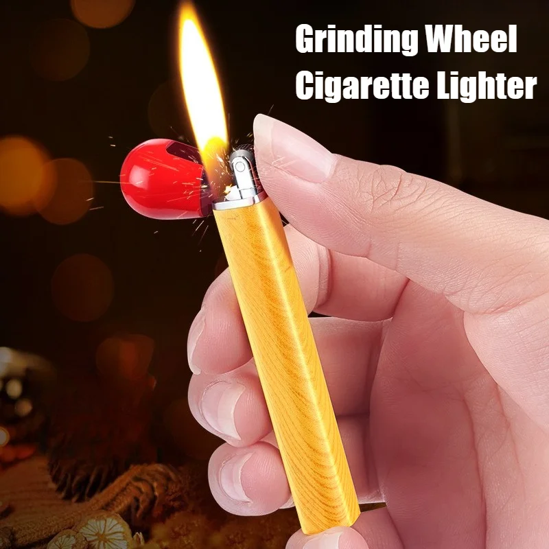 

Cigar Igniter Matchsticks Grinding Wheel Windproof Open Flame Lighter Metal Inflatable Cigarettes Lighters & Smoking Accessories