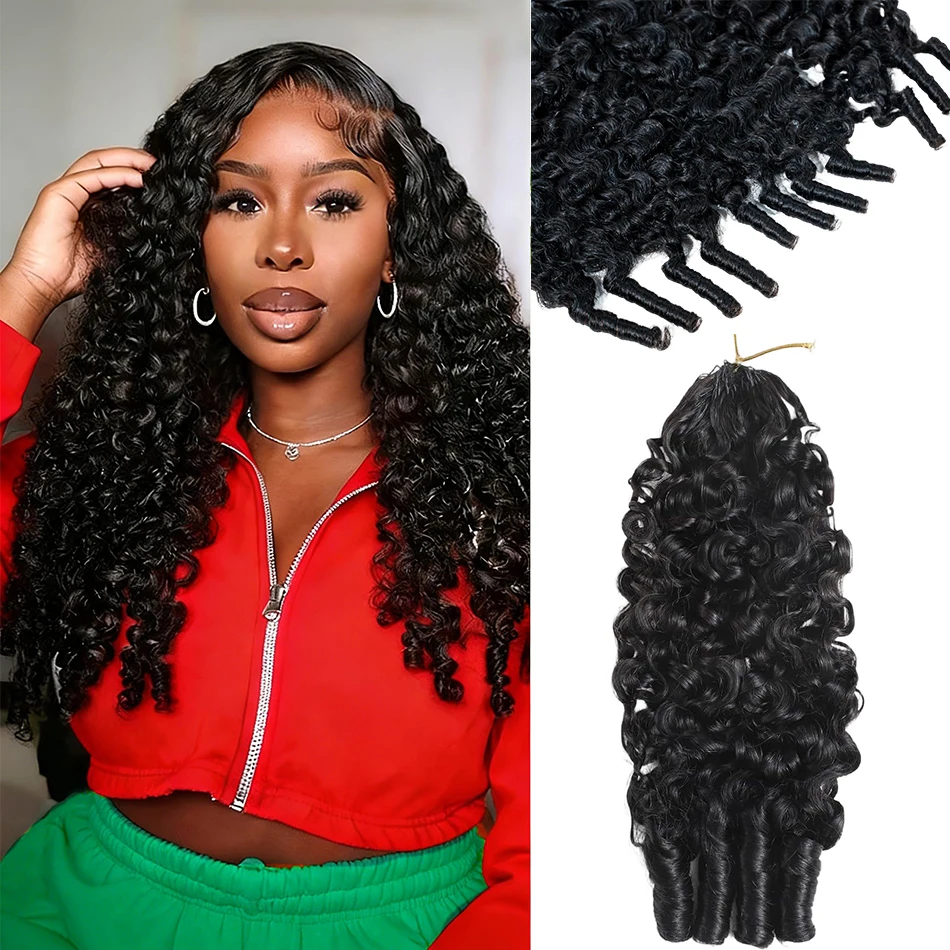 Burmese Curly Human Hair Extensions Pre Separated Braiding Bundle Reusable Crochet Hair for Women Invisible Knotless Design
