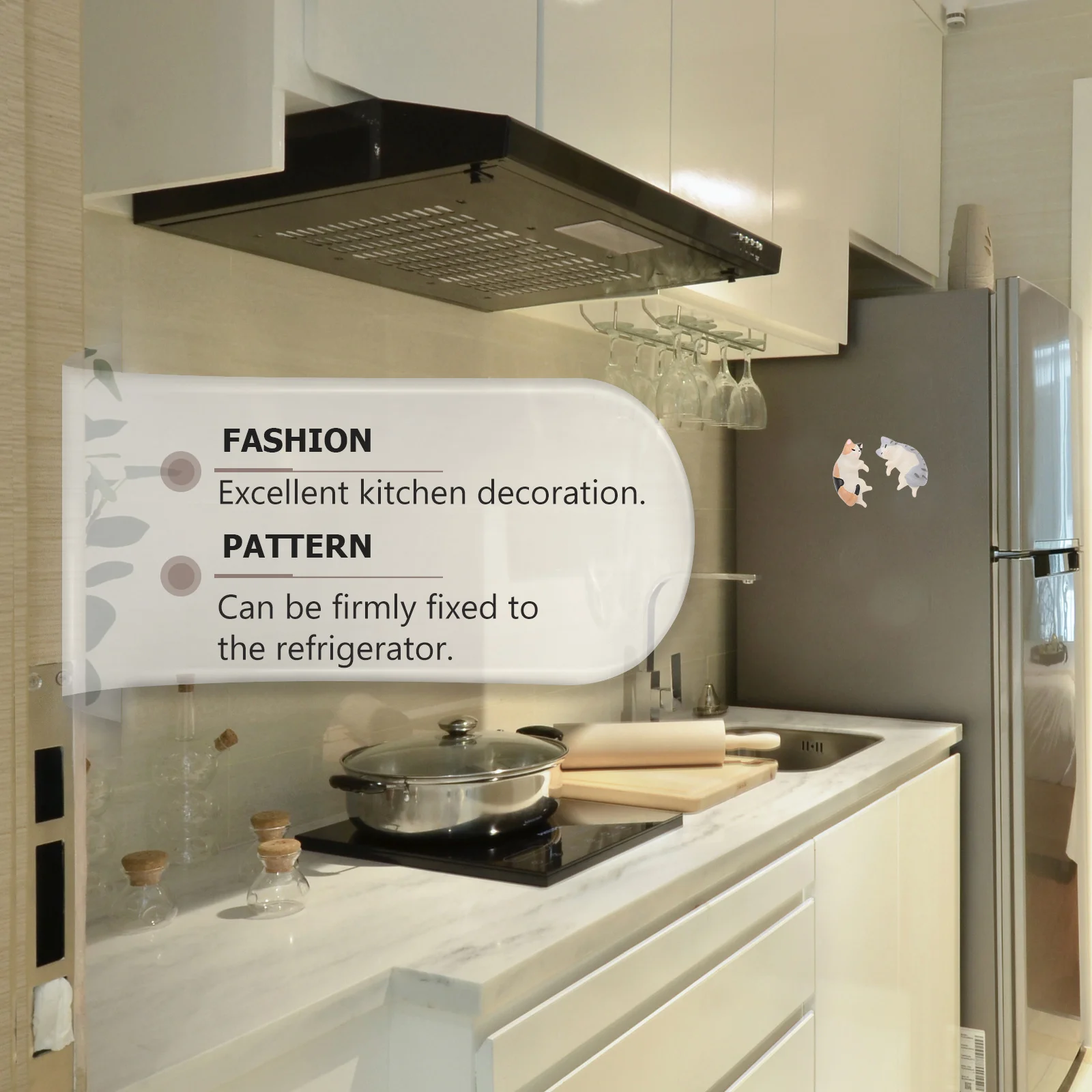 

6Pcs Creative Cartoon Cat Fridge Magnets Premium Material Adhesion Refrigerator Decor Gifts Fridge Magnet