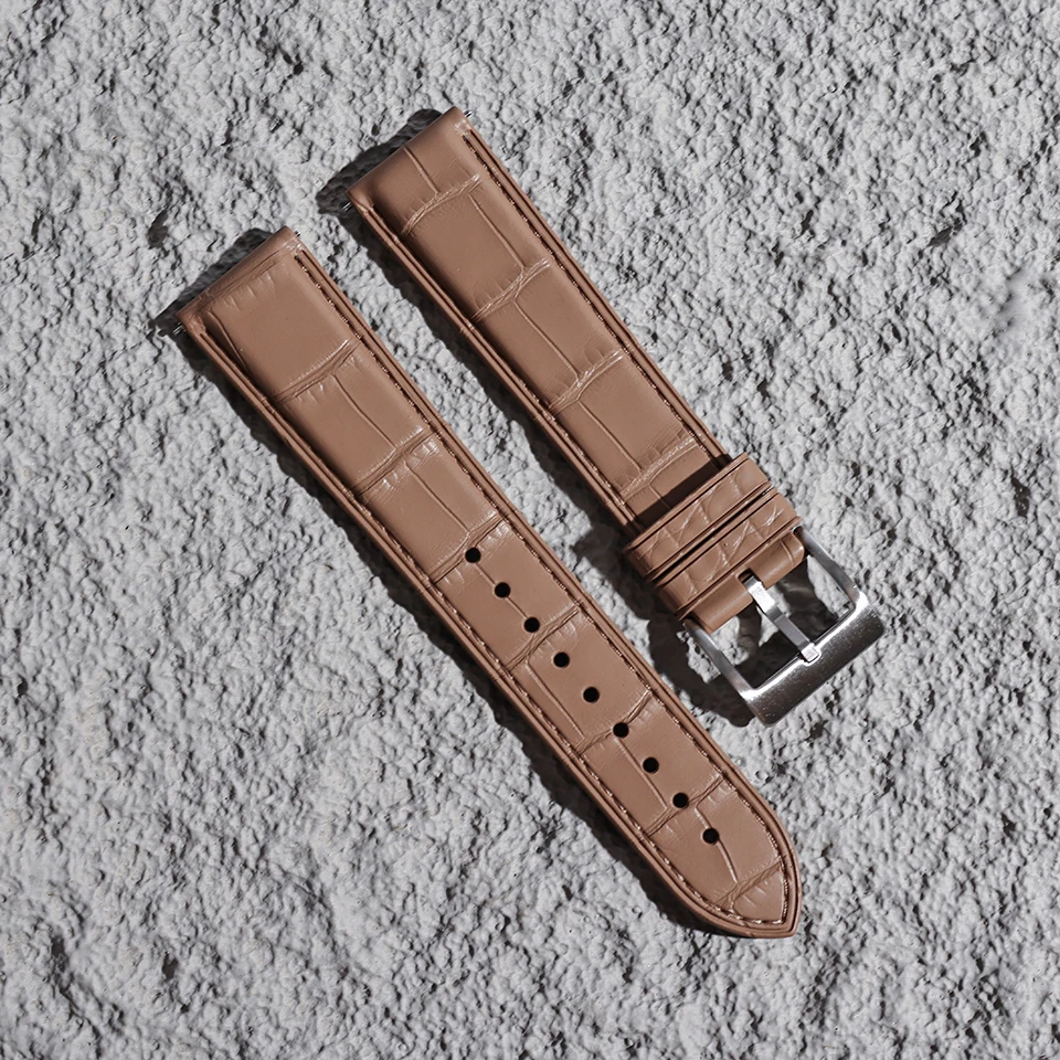 Großhandel Kunstleder-Uhrenarmbänder mit Krokodilmuster 20mm 22mm Wasserdichtes Sport-Fluorkautschuk-Uhrenarmband für Omega – Detail 10