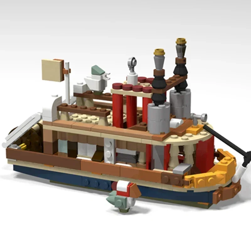 Moc Building Blocks Modello di nave Serie 31116 Steamboat Mattoni tecnici Assemblaggio fai da te Giocattoli da costruzione per bambini Regali di festa