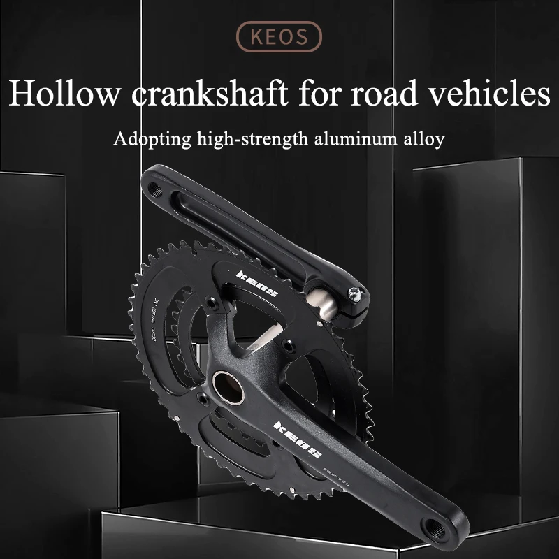 KEOS Road Bicycle Crank Set Double Chainwheel  50-34T 11-12 Speed Cranks BB68 Aluminum Alloy  Double Disc Bicycle parts