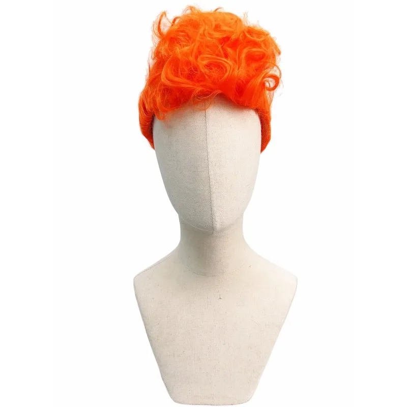 Orange Short Curly Wig Synthetic Updo Bun Layered 50s Retro Vintage Costume Wig Halloween Cosplay Party Carnival Rock Anime