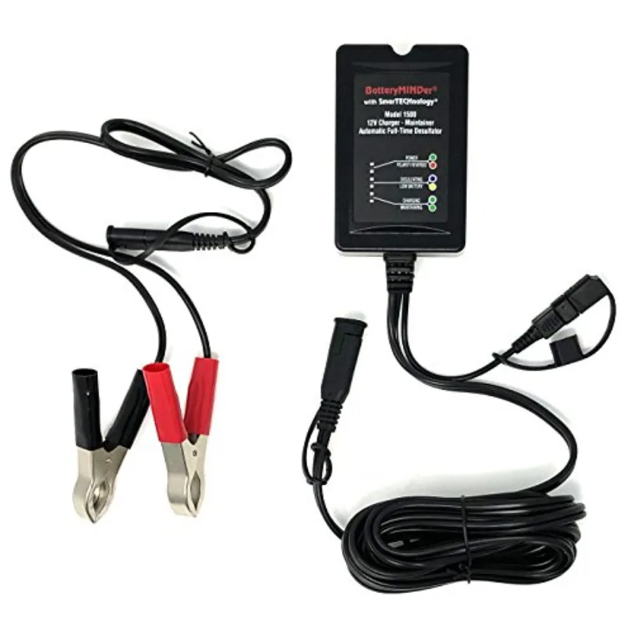 

Зарядное устройство-поддерживающее зарядное устройство для аккумуляторов 12 В 1,5 А с технологией SmartTECH для автомобилей, грузовиков, лодок, мотоциклов, снегоходов, гидроциклов, гольф-каров