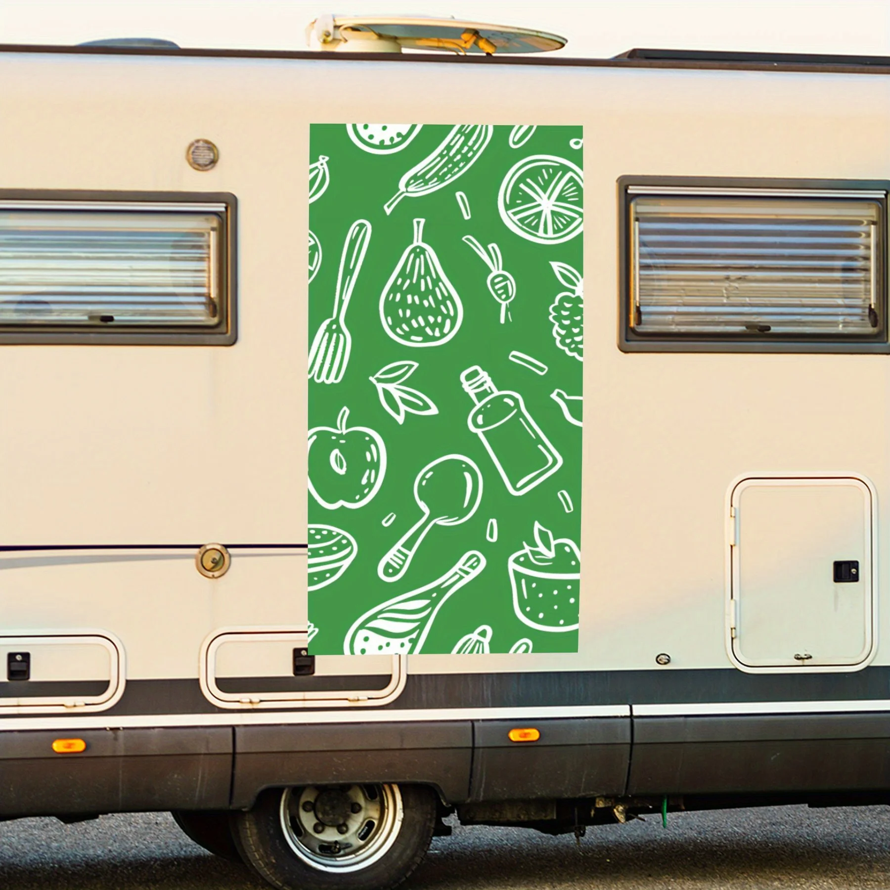 

Симпатичная автомобильная наклейка с фруктовой посудой, виниловая наклейка на сторону моторики дома, водонепроницаемая самоклеящаяся виниловая наклейка на сторону