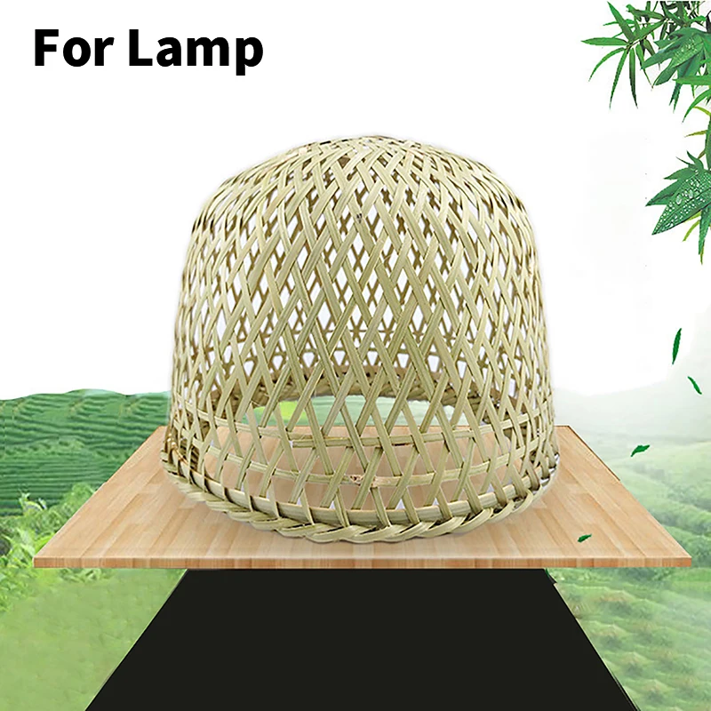 1PCS Lamp Shade Rattan Light Cover Ceiling Pendant Wicker Bamboo Woven Chandelier Shades Bulb Floor Table Cage Lampshades