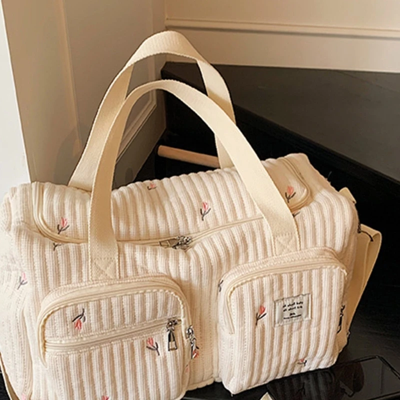 J15U Multifunctional Diaper Bag for Mother Well Organized Storage Solution Trendy Pattern Mom Bag Handbag Organiser