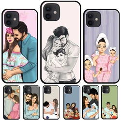 Mom Dad baby family Phone Case For iPhone 16 15 13 11 14 Pro Max 12 13 mini X XR XS Max Plus Cover Shell