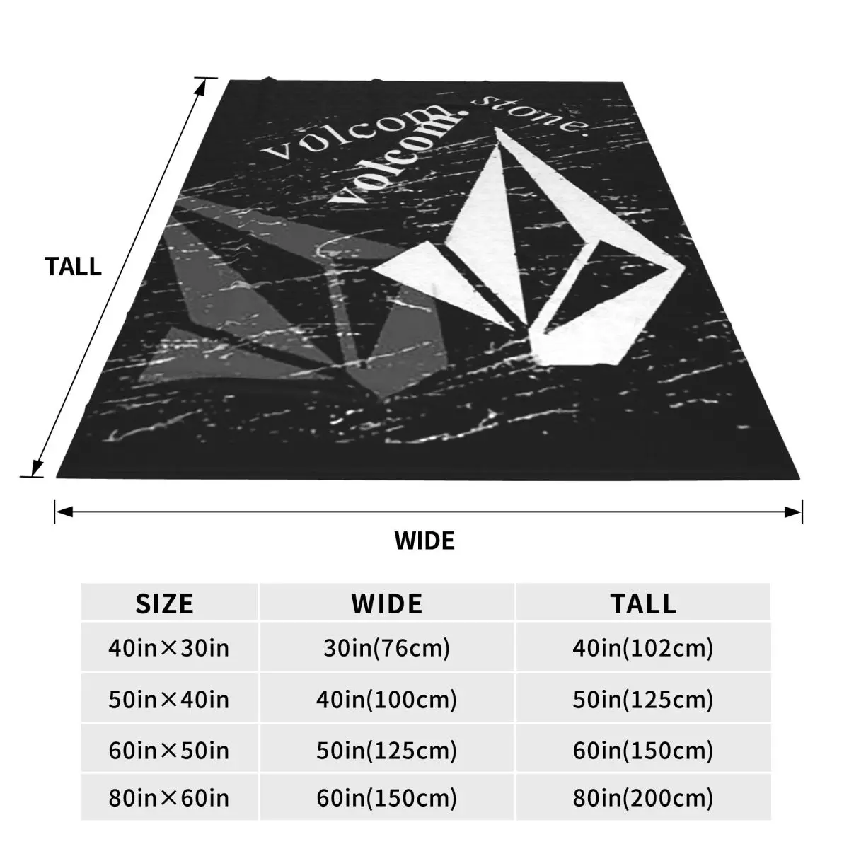 V-Volcom Logo Blanket Flannel Sofa Throw Blanket Portable for Home Bedroom Travel Throws Bedspread Quilt