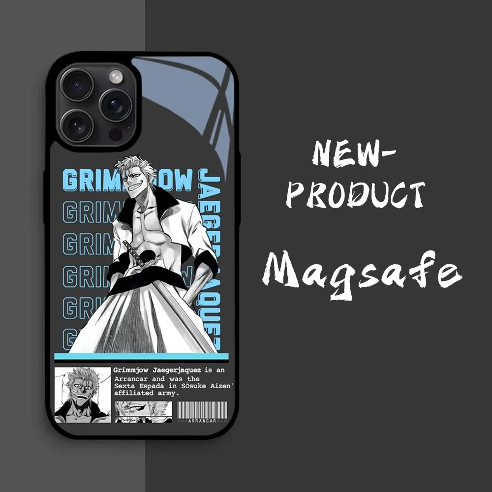 Anime G-Grimmjow J-Jaegerjaquez Phone Case For iPhone16 15 14 13 12 11 Pro Xs Max Mini XR X 7 8 Plus luxury Mirror Hard Funda