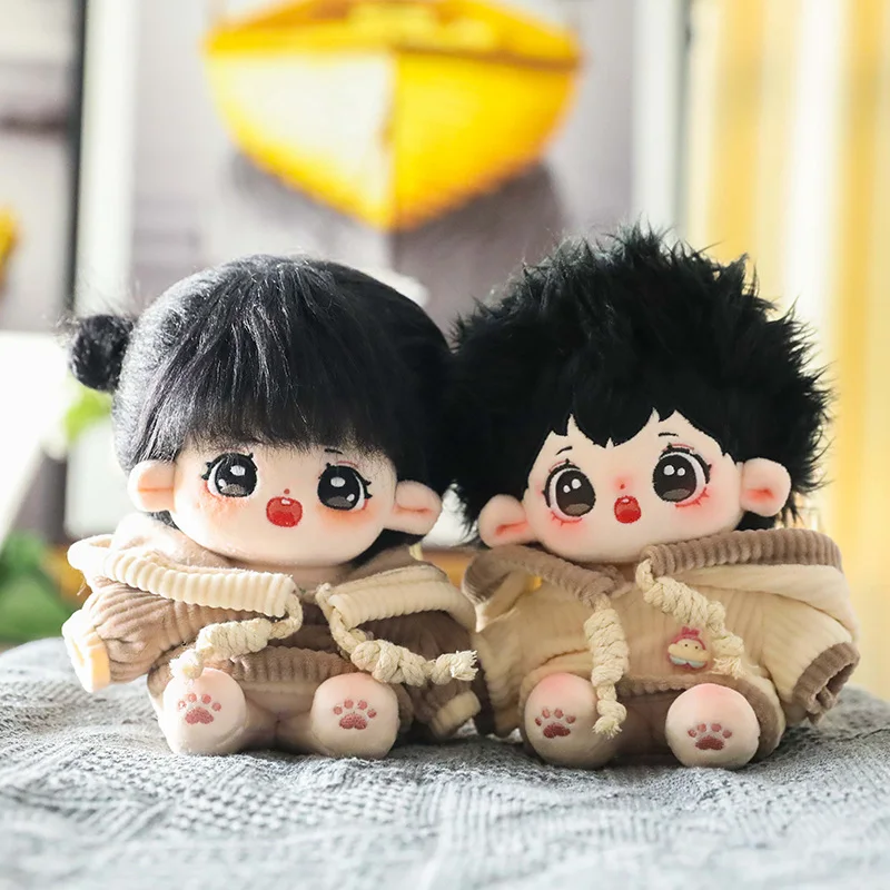 Kawaii Plush Cotton Doll Idol Stuffed Super Star Figure Dolls Anime Fat Floral Skirt  + Hoodie Baby Doll Can Change Clothes Gift