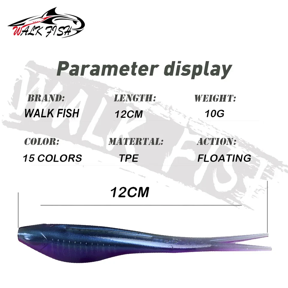 WALK FISH 5pcs Floating 12cm 10g Drop Shotting Soft Bait Fishing Lure Fishing Wobblers Leurre Souple Lure Walk the Dog Lures