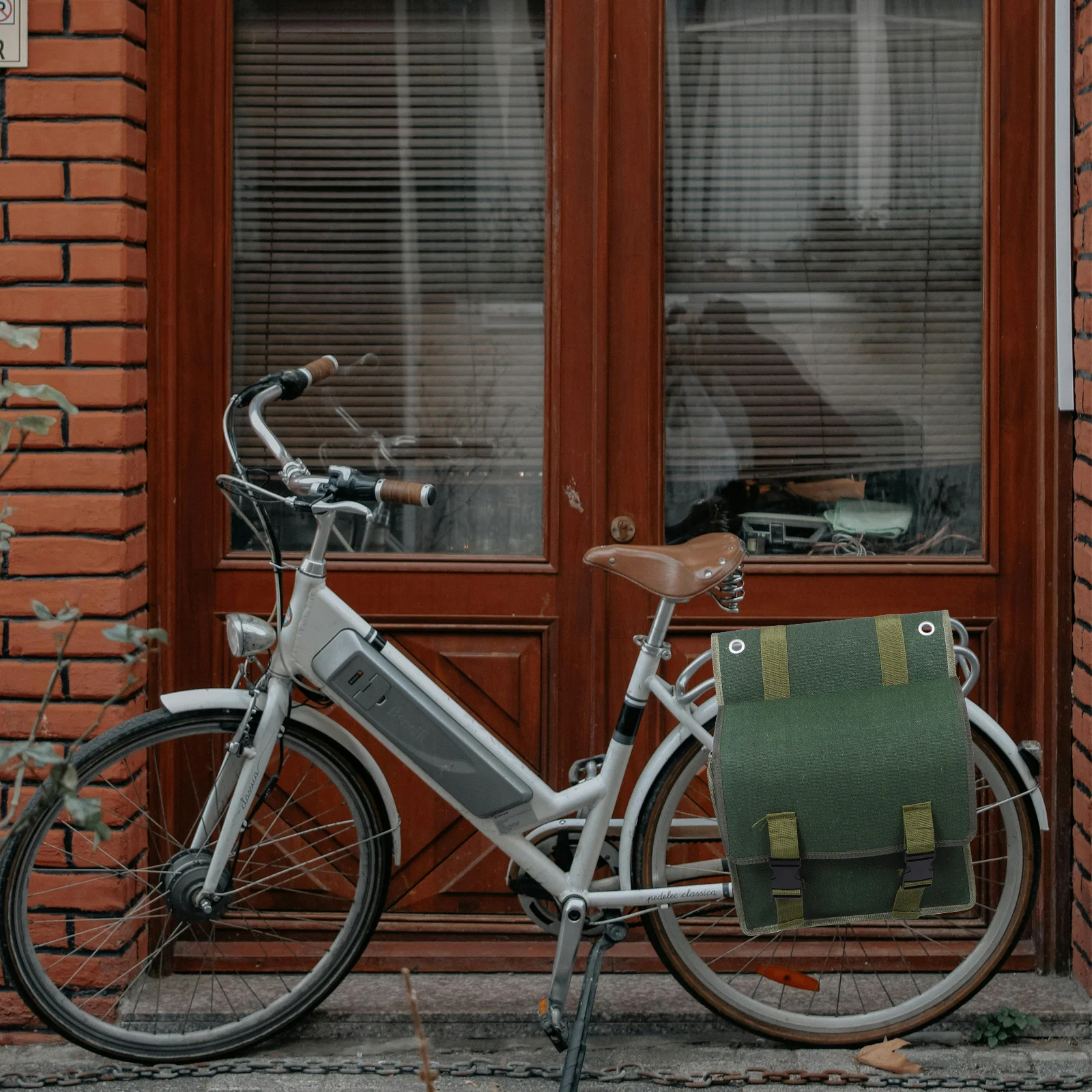 الرجعية مستوحاة دراجة نارية السرج حقيبة قماش سعة كبيرة العديلات الجانب كيس التخزين لركوب الدراجة بجولة أداة #2