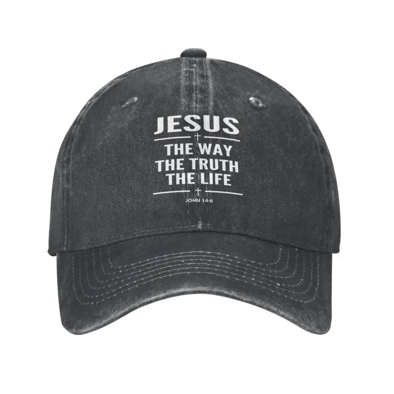 

Custom Cotton Jesus The Way The Truth The Life Baseball Cap Men Women Adjustable Religion Cross Christian Faith Dad Hat Outdoor