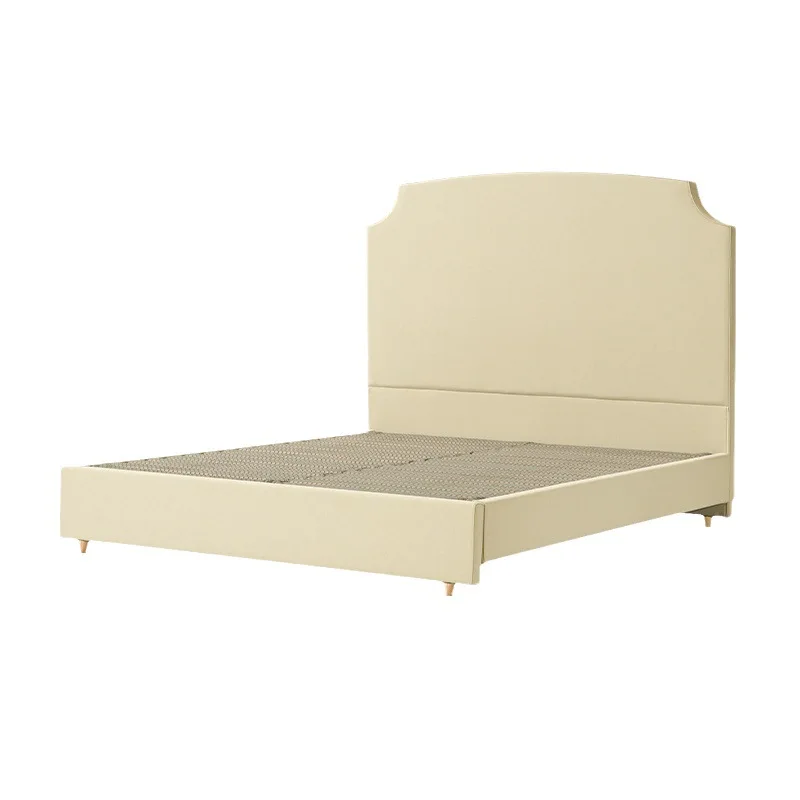 

French retro cream wind milk apricot simple homestay model room master bedroom side apricot