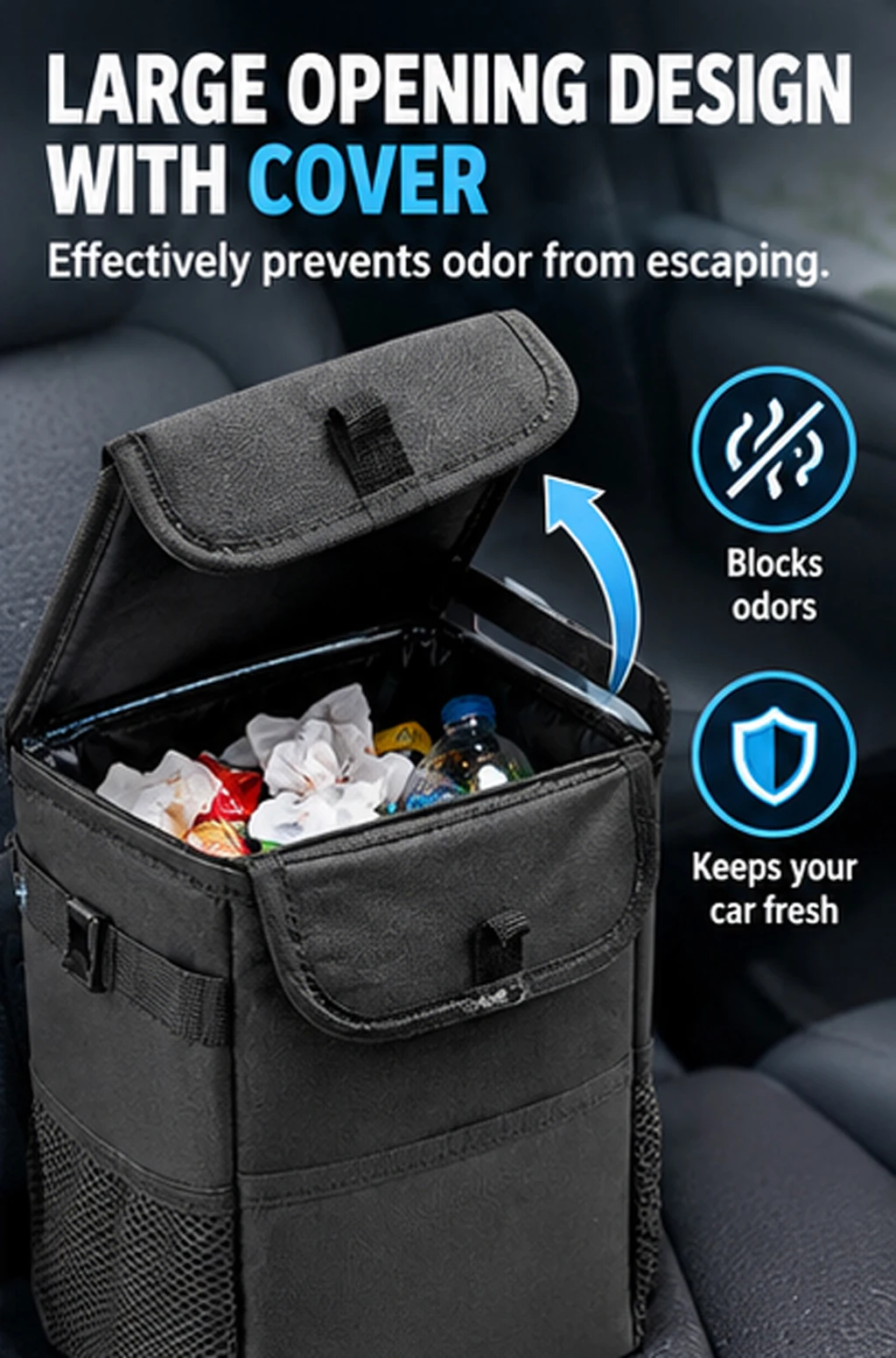 Foldable portable leak-proof w - Waterproof Car Trash Can With Lid recension och pris