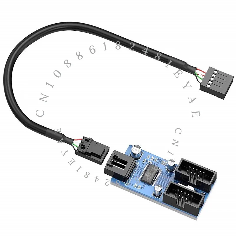 

Main Board USB2.0 9PIN To Double 9PIN Interface 9-pin To Double 9-pin One Point Two Expansion HUB Hub