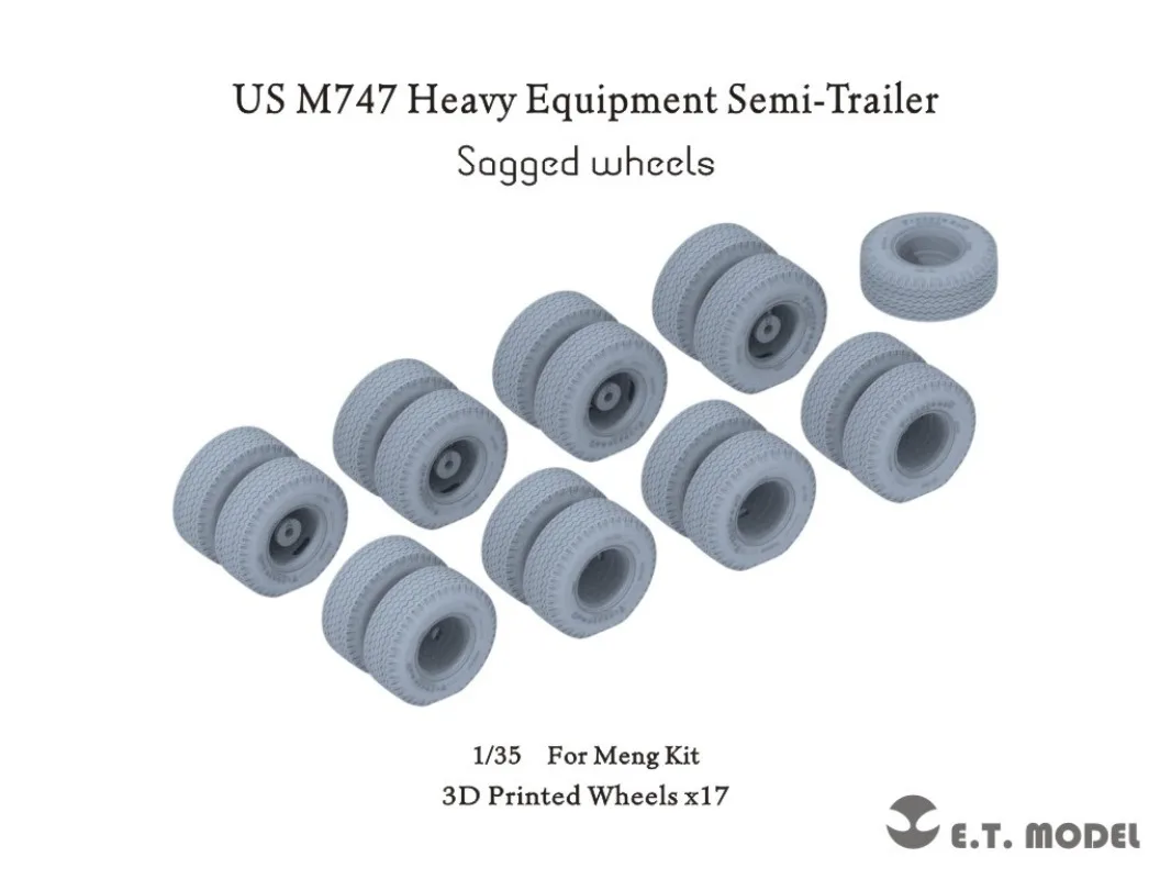 1/35 ETmodel P35-119 US M747 Heavy Equipment Semi-Trailer Sagged wheels