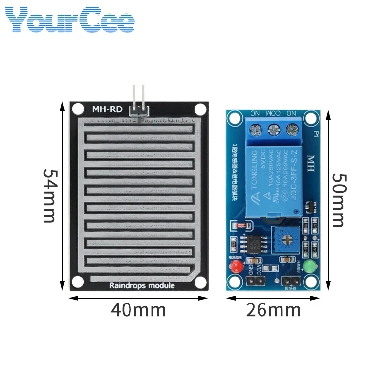 2PCS/1PC DC 5V 12V Relay Module Humidity Sensor Switch HR202 Humidity-Sensitive Switch Soil Moisture Sensor Raindrops Sensing