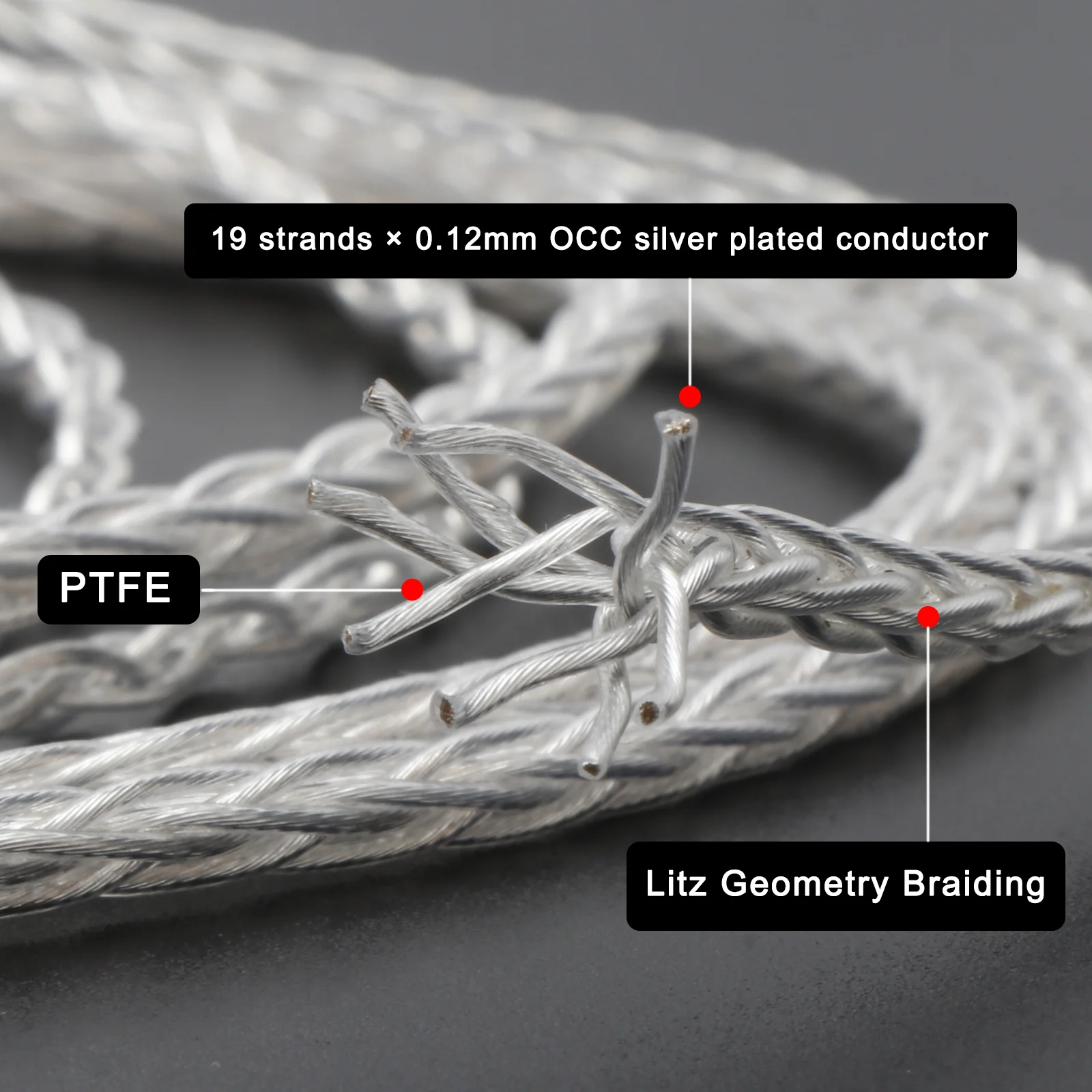 HiFi 2,5 mm auf Dual-XLR-Kabel OCC versilbertes Audio-Adapterkabel zum Anschluss eines ausgewogenen Player an einen ausgewogenen Verstärker – Detail 4