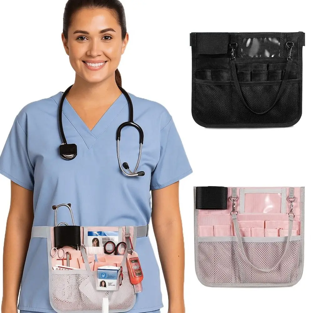 

Multi Compartment Nursing Organizer Belt Ergonomic Adjustable Nurse Pack Apron with Tape Holder Nursing Belt Bag For Nurses
