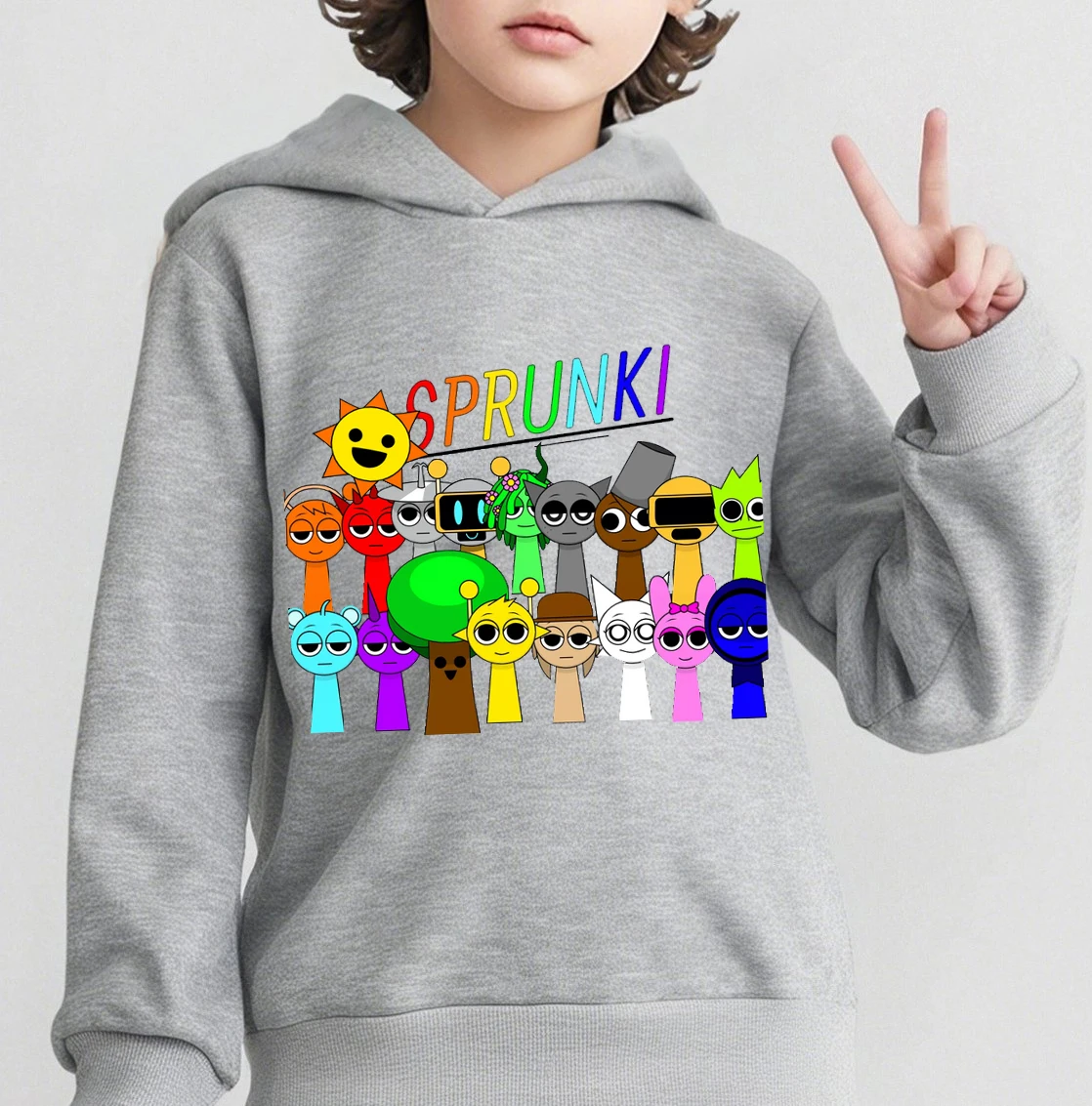 Sprunki moletom com capuz infantil, jogo quente incredibox, pulôver de manga comprida, roupas de desenho animado para meninos e meninas, outono, casacos casuais