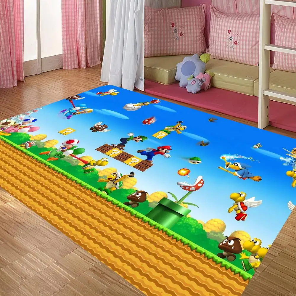 S-Super M-Mario Floor Mat Retro Multiple Choice Living Room Kitchen Rug Non-Slip Modern Home Decor