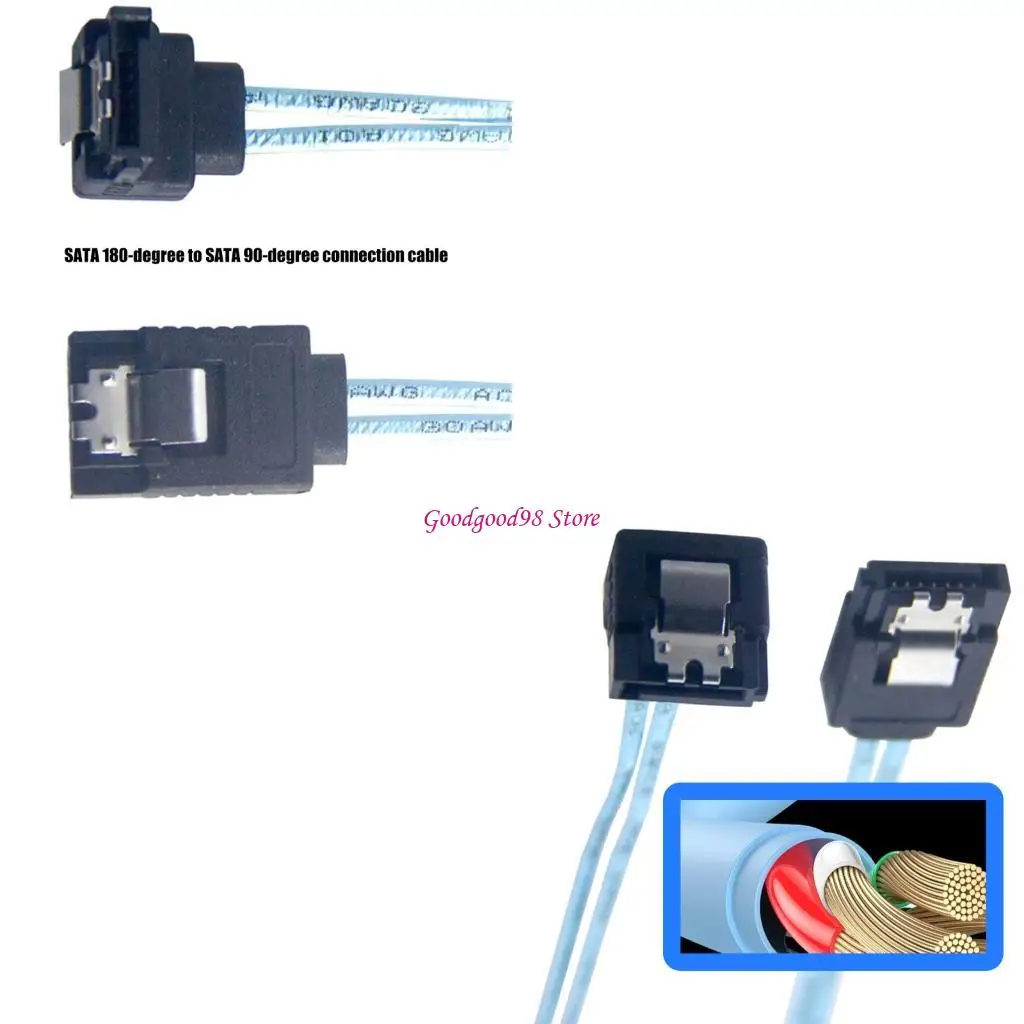 

Space Saving 7Pin Adapter Cable 90 Degree to 180 Degree 7Pin Data Transfer Cable for Hard Disk PC Computer Server W8EC