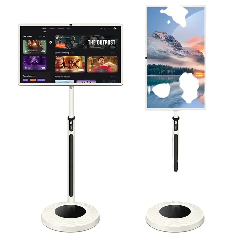 BOLRZO Factory 32-inch Android Portable Smart TV with Wheels Touch Screen 1080P Mobile Display OEM Battery Powered