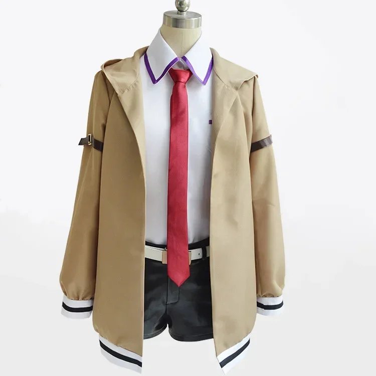 Steins Gate Cosplay Costume Japanese Anime Cosplay Makise Kurisu Cosplay Jacket Coat Outfit Suits Uniform Costume Full Set