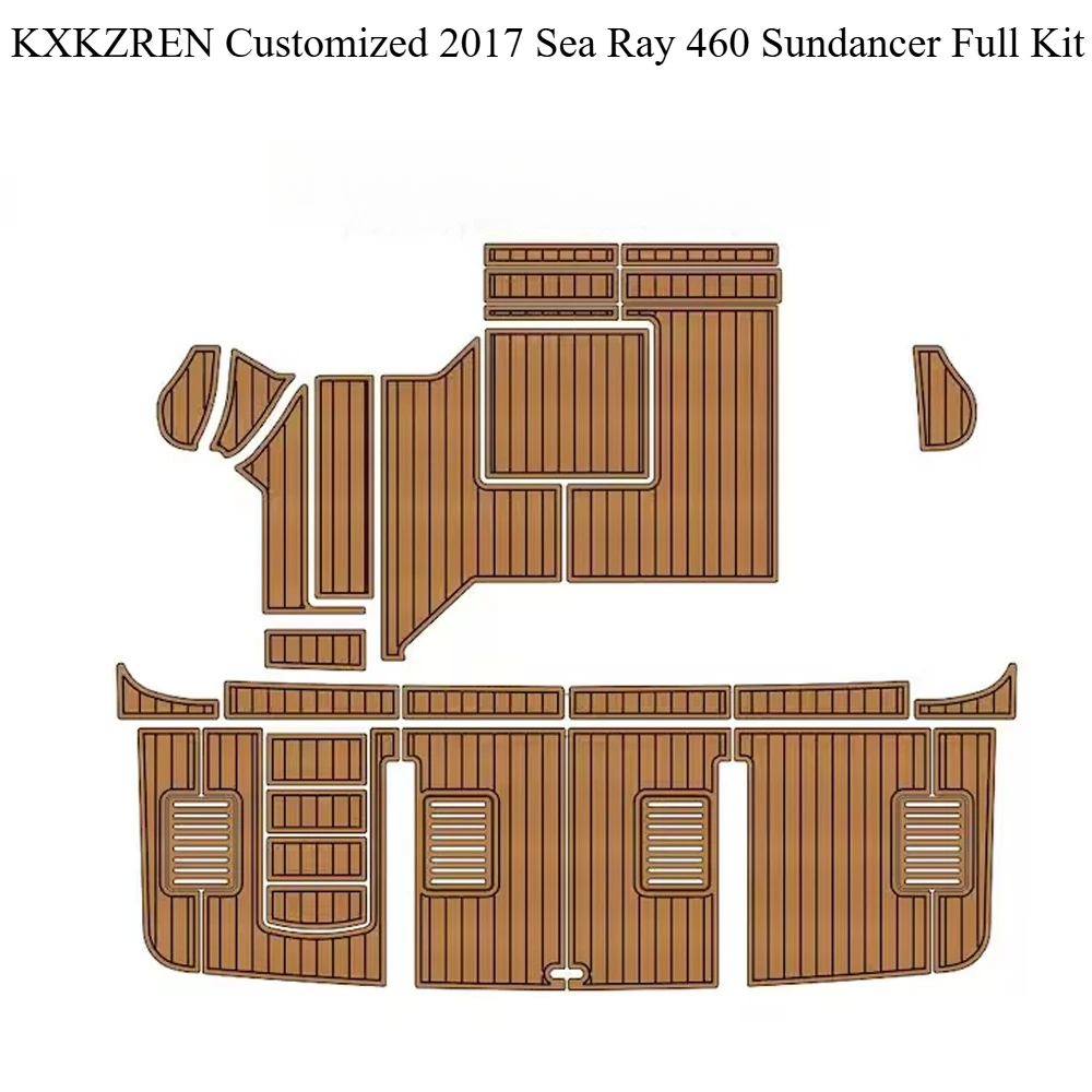 

KXKZREN Customized 2017 Sea Ray 460 Sundancer Full Kit Self-Adhesive EVA Foam Boat Flooring Pad Yacht Non-slip Decking Sheet