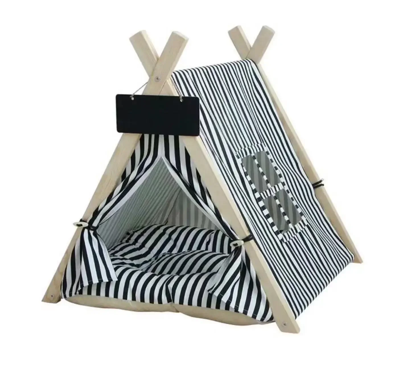 Factory Cute Dog Bed Cave Tent Wood Custom Sizes Wood Foldable Dog Cat  Pet Tents