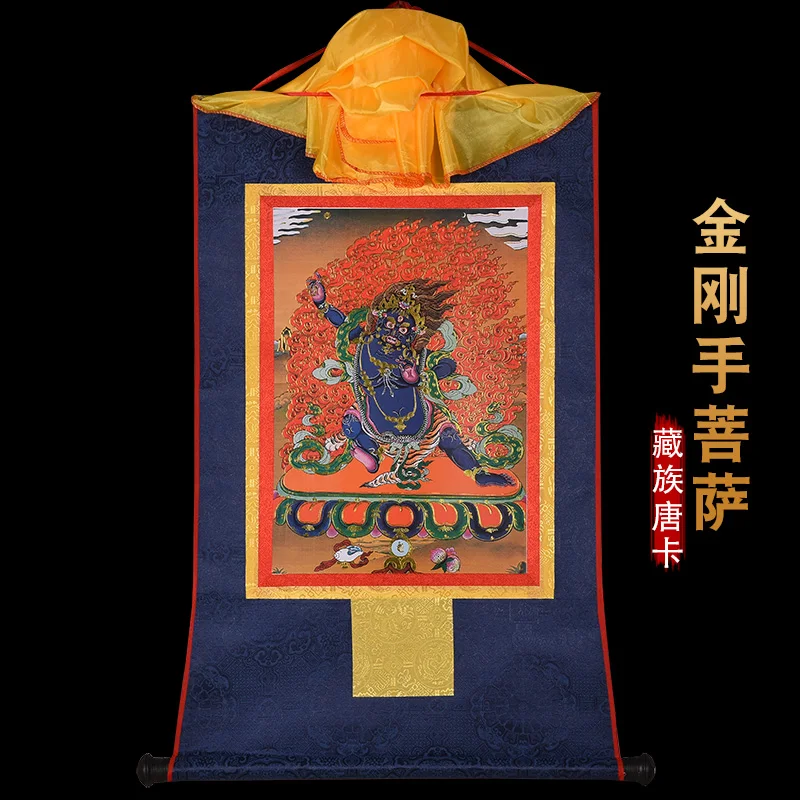 

GOOD Thangka Buddhism HOME temple altar WALL Decor art Vajrapani Bodhisattva Buddha Mandala Thang-ga Hanging painting