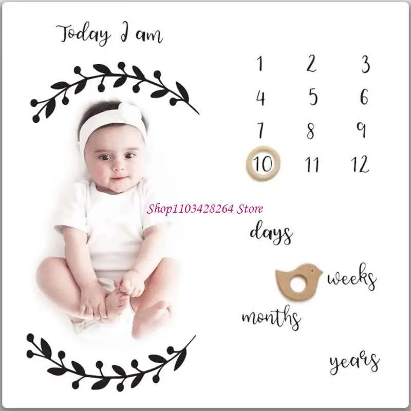 Newborns Blanket Monthly First Year Growth Background for Boys Girls