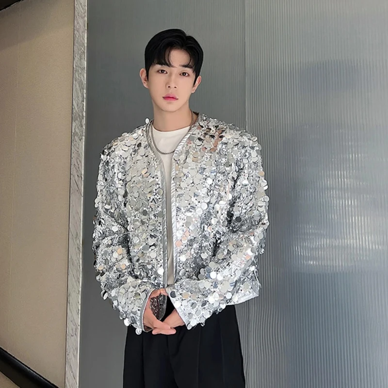 2024 Adult Men'S Sequin Jacket New Year'S Eve Annual Meeting Clothes Jazz Dance Costumes Performance Stage Streetwear DN17138