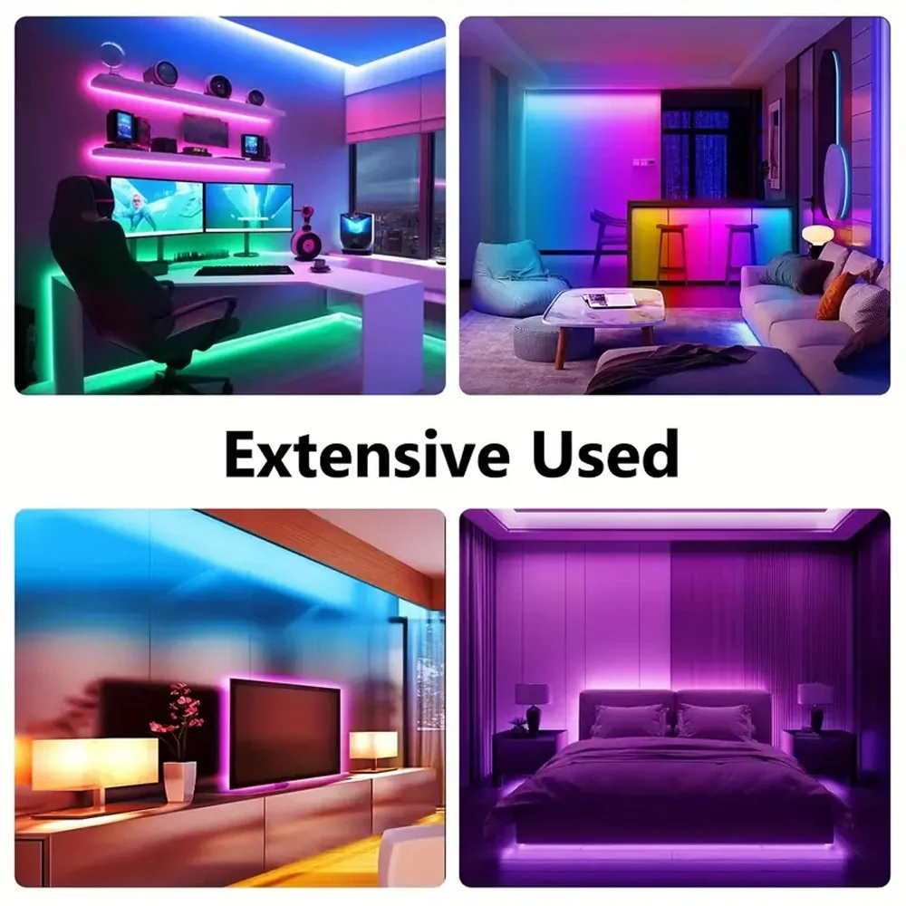 LED Strip for Room Decoration TV Backlight Bluetooth Remote LED 1m 2m 3m 4m 5m RGB Tape LED Strip Light 5050 Color for Christmas