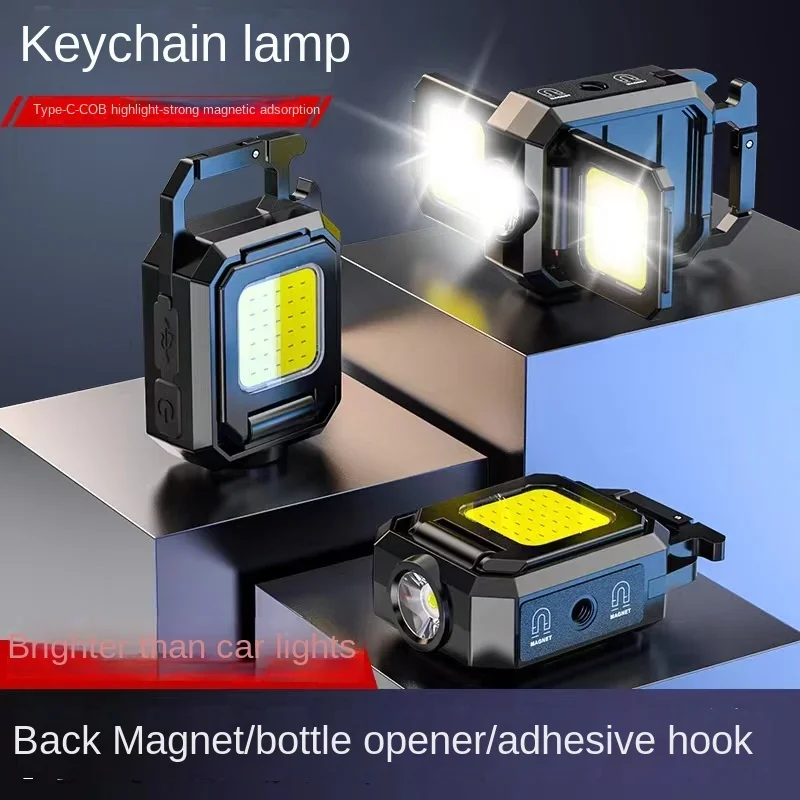 Multi functional outdoor keychain camping light, car emergency light, magnetic folding camping portable light