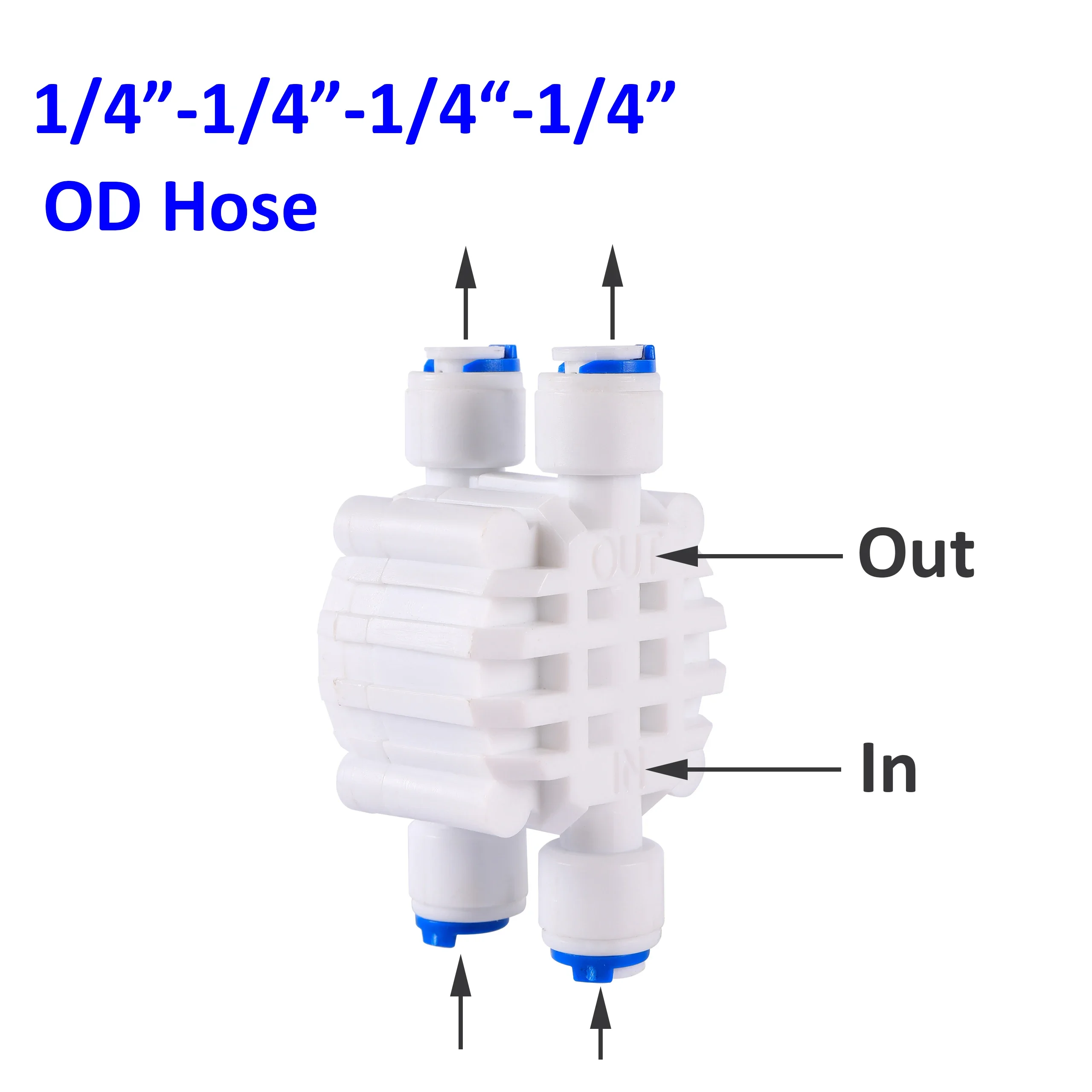 RO 물 직선 플라스틱 볼 밸브, 1/4 "3/8" OD 호스, 빠른 연결 1/4 "3/8" 수 1/2 "암컷 역삼투 수족관 피팅