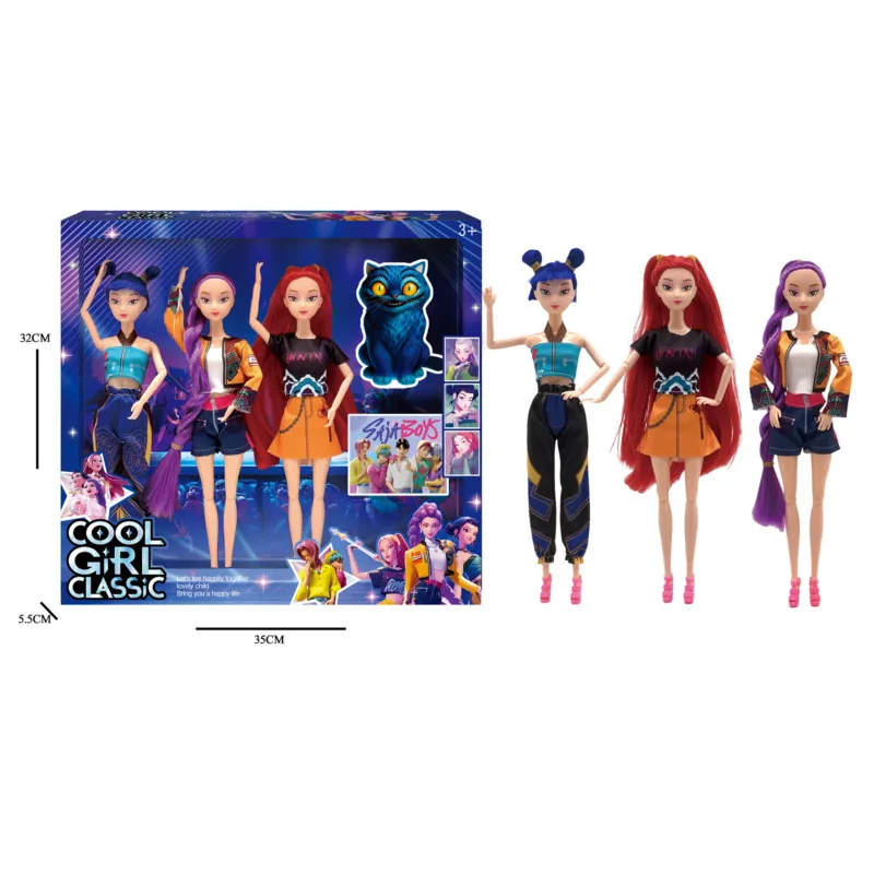30cm アニメ KPOP デモンハンターズ ドール おもちゃ ルミ ミラ ゾイ フィギュア ドール K-POP 鬼滅の刃 デスクスタチュー ビニールドール おもちゃ 子供向けギフト