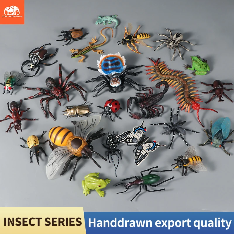 Modelos de Insectos en Miniatura, Simulación de Mariposas, Abejas, Libélulas, Mantis, Caracoles, Figuras de Acción, Juguete Educativo de Colección para Niños
