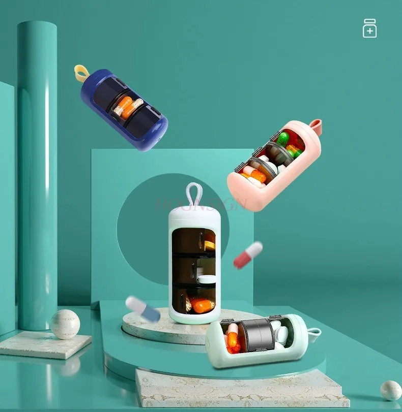 1pcs  portable mini pill packaging small sealed box， Medicine box, portable, reminder, medication dispenser,
