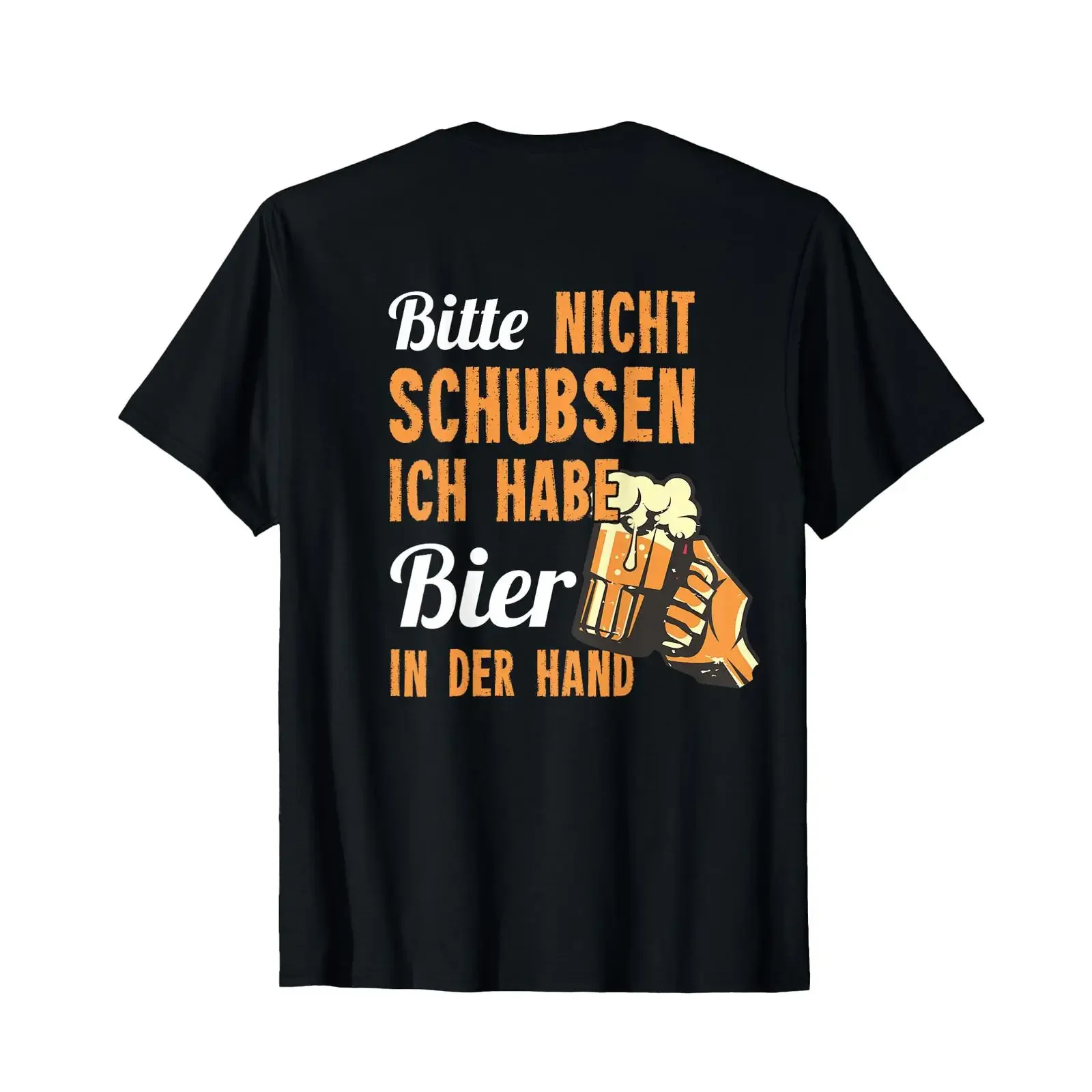T Shirt with German Text Bitte Nicht Schubsen Ich Habe Bier In Der Hand Beer Drinker Language vintage Washed streetwear