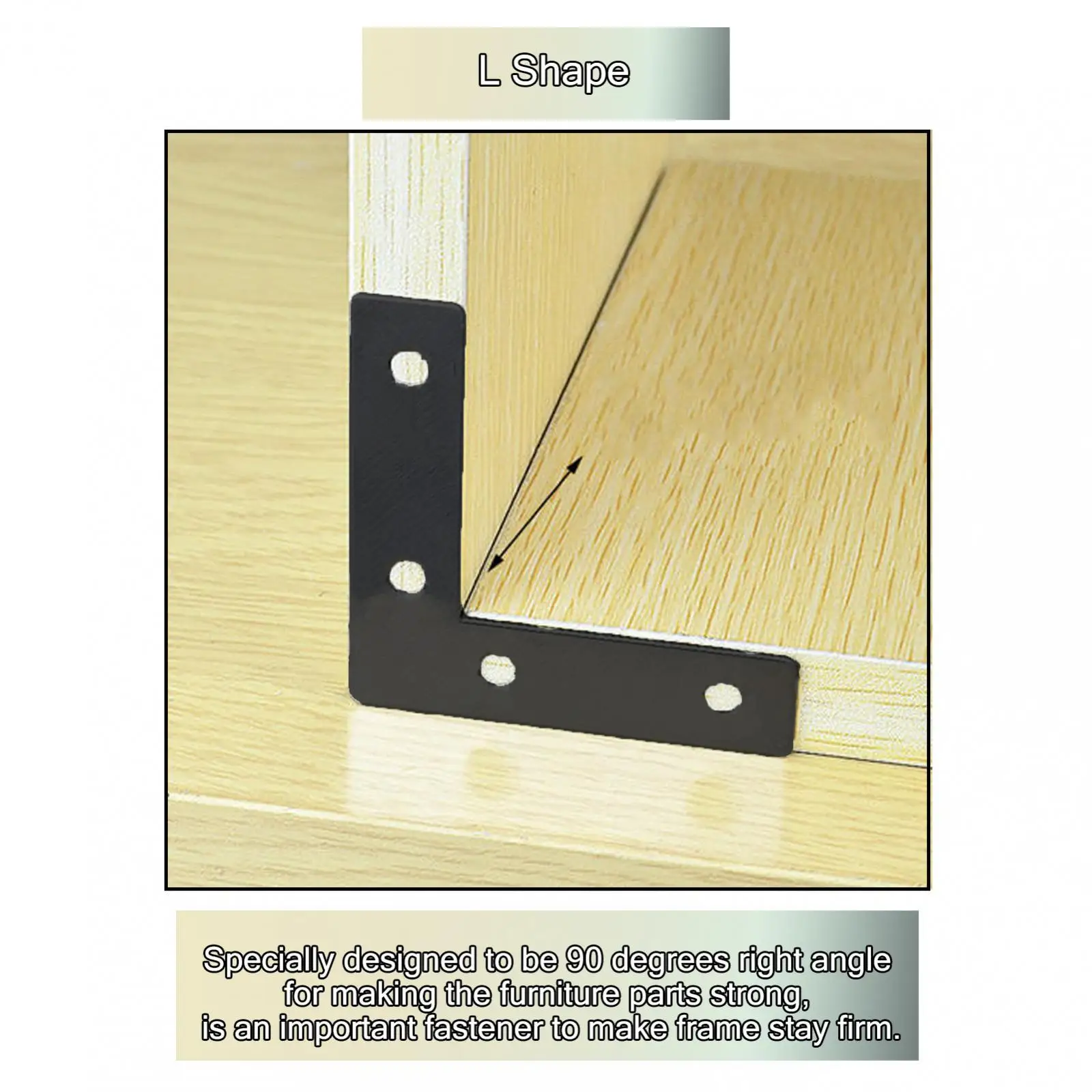 Flat Plate Corner Brace Bracket Connector Black Angle Plate for Picture Photo Frame Support and Restoration DIY view 4
